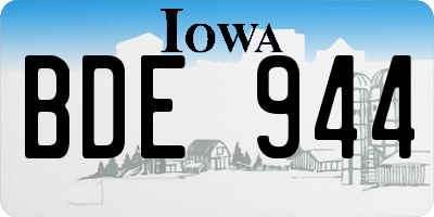 IA license plate BDE944