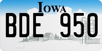 IA license plate BDE950