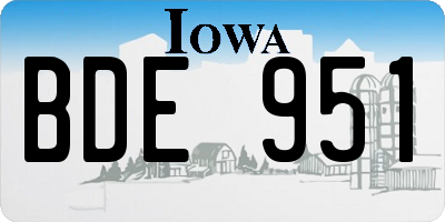 IA license plate BDE951