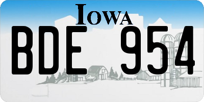 IA license plate BDE954