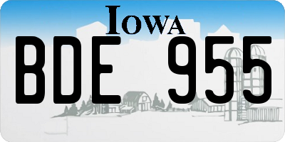 IA license plate BDE955
