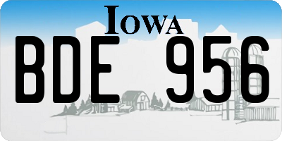 IA license plate BDE956