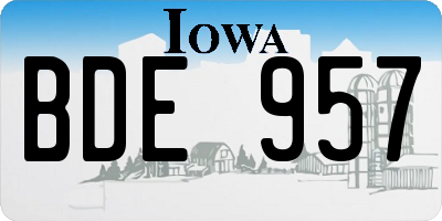IA license plate BDE957