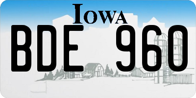 IA license plate BDE960