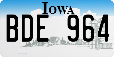 IA license plate BDE964
