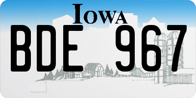IA license plate BDE967