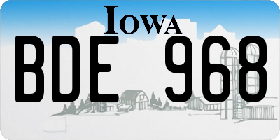 IA license plate BDE968