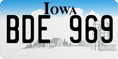 IA license plate BDE969