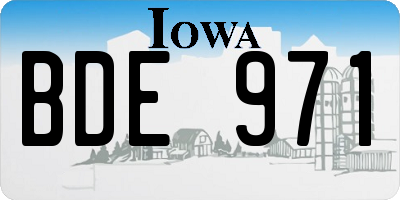 IA license plate BDE971