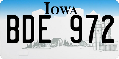 IA license plate BDE972