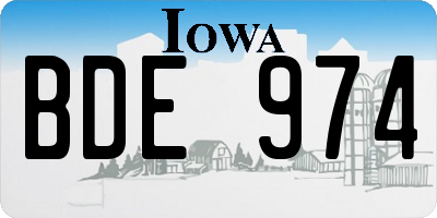 IA license plate BDE974