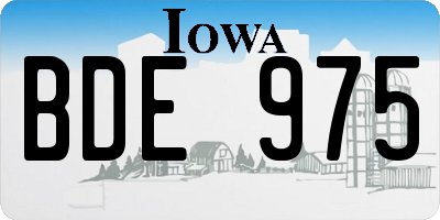 IA license plate BDE975
