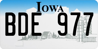 IA license plate BDE977