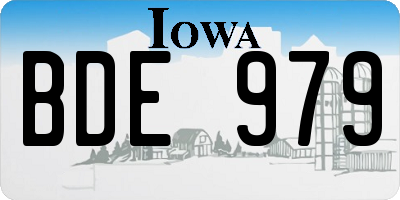 IA license plate BDE979