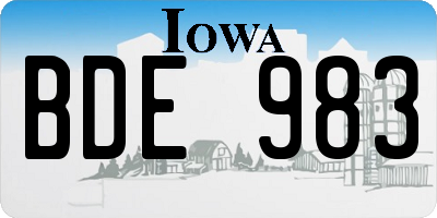 IA license plate BDE983