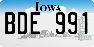 IA license plate BDE991