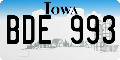 IA license plate BDE993