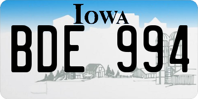 IA license plate BDE994