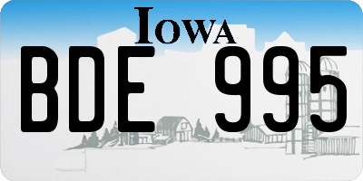 IA license plate BDE995