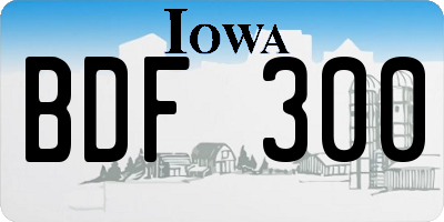 IA license plate BDF300