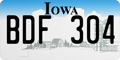 IA license plate BDF304
