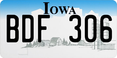 IA license plate BDF306