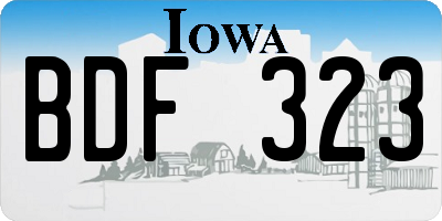 IA license plate BDF323