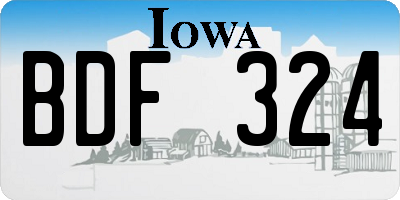 IA license plate BDF324