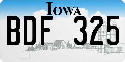 IA license plate BDF325