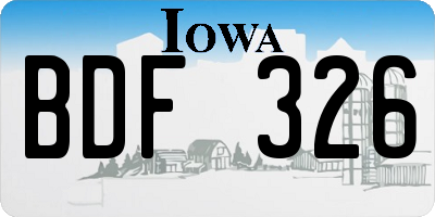 IA license plate BDF326
