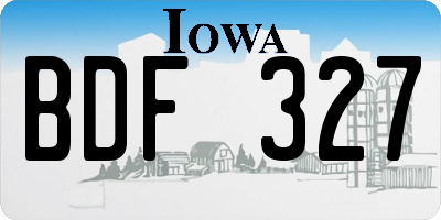 IA license plate BDF327
