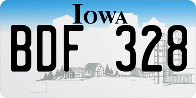 IA license plate BDF328