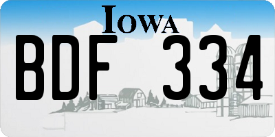 IA license plate BDF334