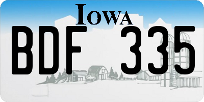 IA license plate BDF335
