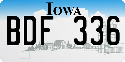 IA license plate BDF336