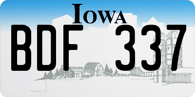 IA license plate BDF337