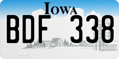 IA license plate BDF338
