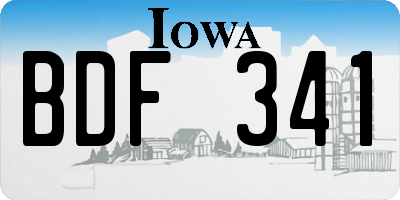 IA license plate BDF341