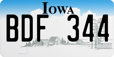 IA license plate BDF344
