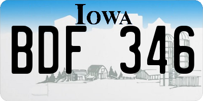IA license plate BDF346