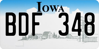 IA license plate BDF348