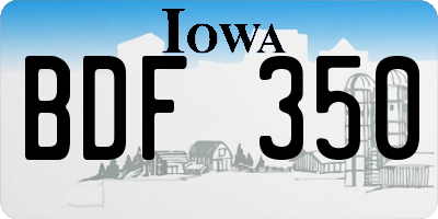 IA license plate BDF350