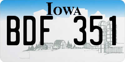 IA license plate BDF351