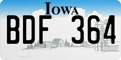 IA license plate BDF364