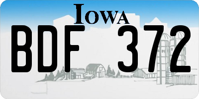 IA license plate BDF372