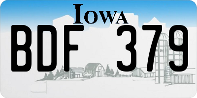 IA license plate BDF379