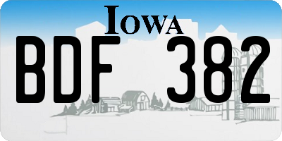 IA license plate BDF382