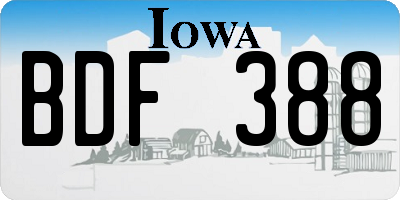 IA license plate BDF388