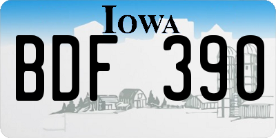 IA license plate BDF390