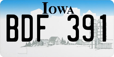 IA license plate BDF391